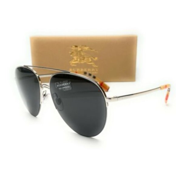 Burberry Women\'s Silver Grey Pilot Sunglasses! main image 4